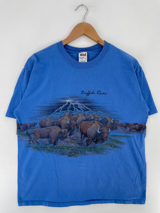00’ BUFFALO Size L Vintage Animal T-shirt / F3981T