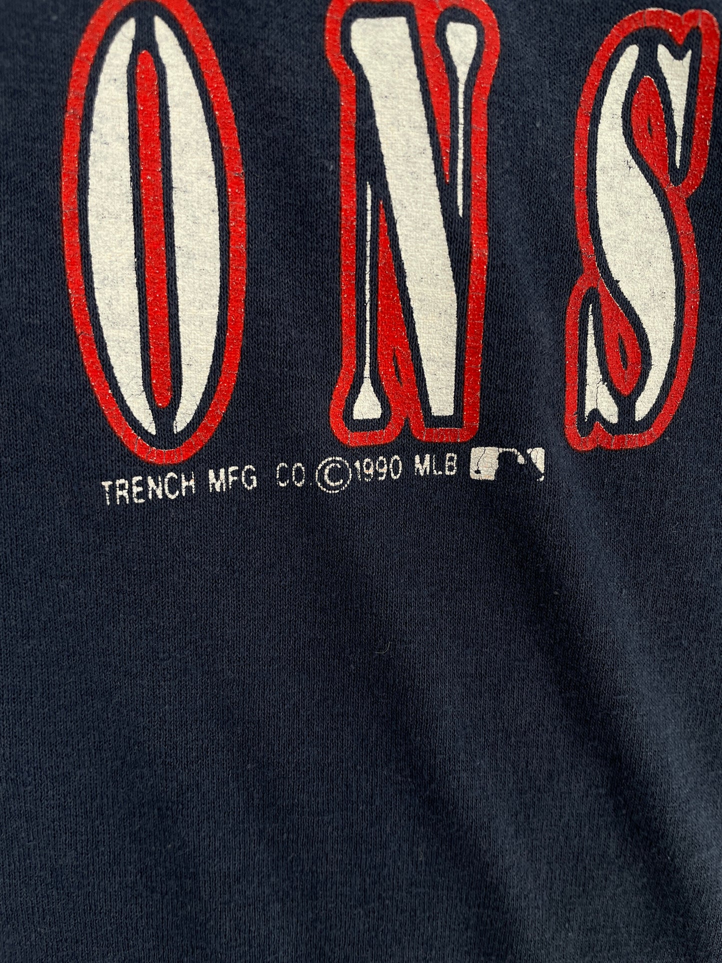 1990 BOSTON RED SOX Made in USA Size XL Vintage MLB T-Shirt / F4696S