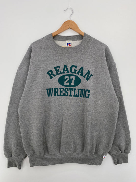 90’s RUSSELL x REAGAN WRESTLING Made in USA Size XL Vintage College Sweat-shirt / F151S