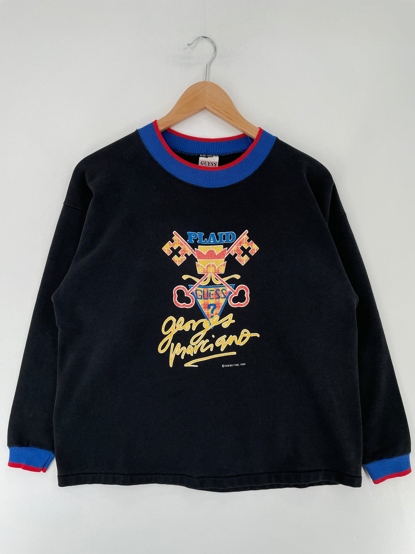 .1988 GUESS Made in USA Size Ladies.M Vintage Sweat-shirt / F5386S