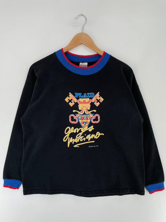 .1988 GUESS Made in USA Size Ladies.M Vintage Sweat-shirt / F5386S