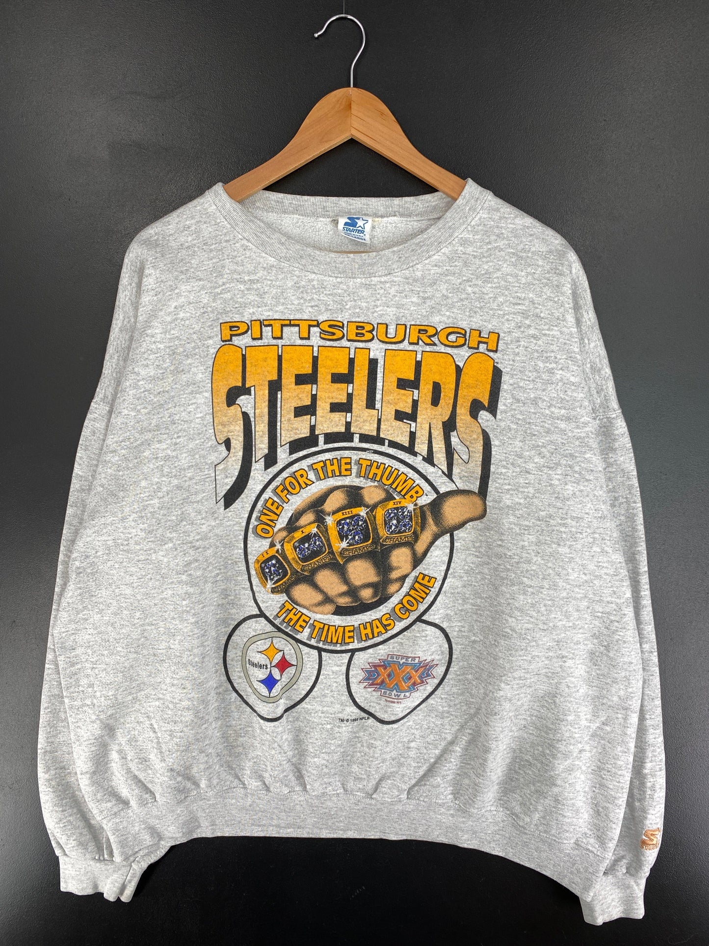 1995 STARTER X STEELERS Made in USA Size XXL Vintage NFL Sweat-Shirt / F7543S