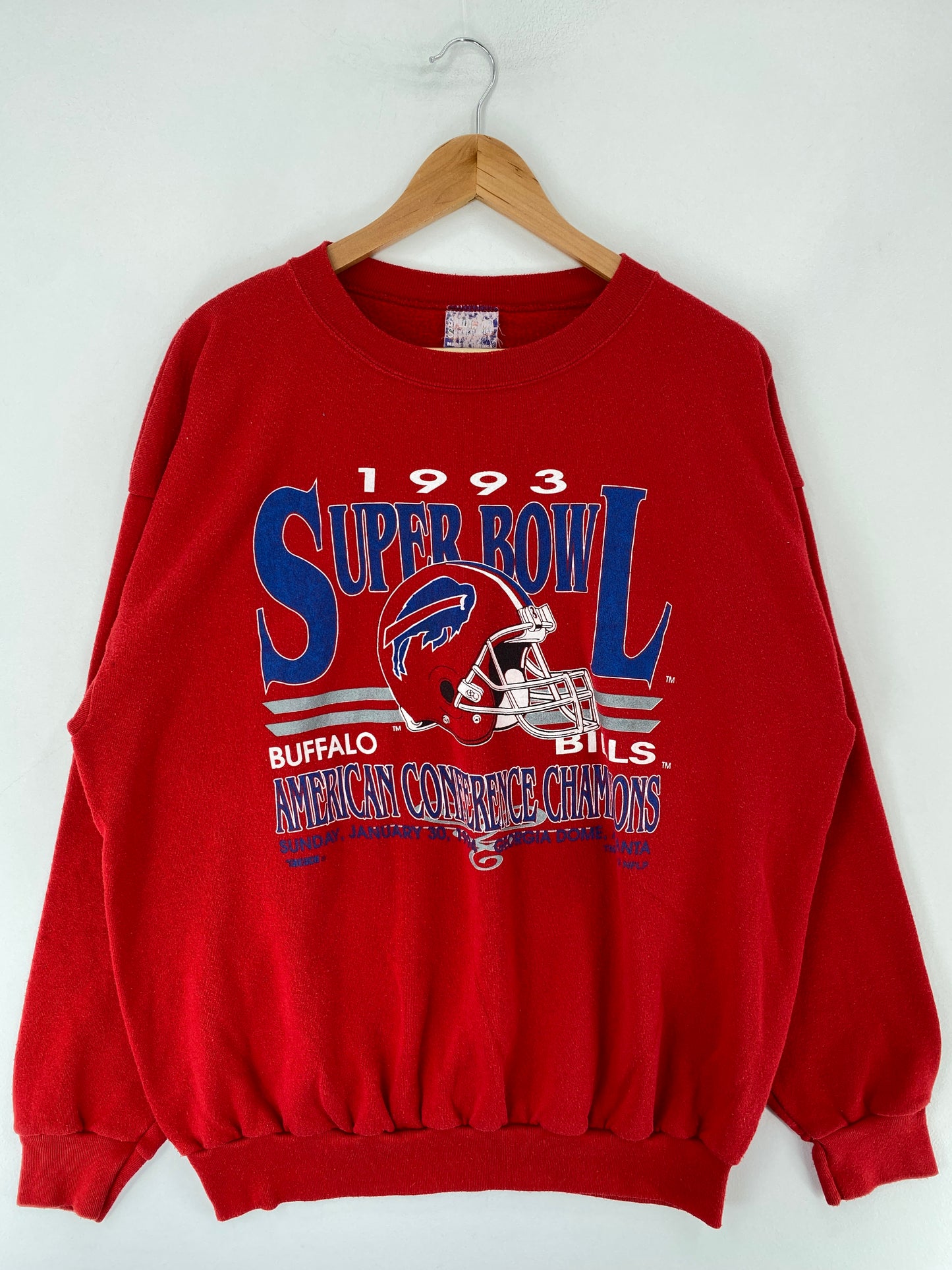1993 BUFFALO BILLS SUPER BOWL Size XL Vintage NFL Sweat-shirt / E7604S