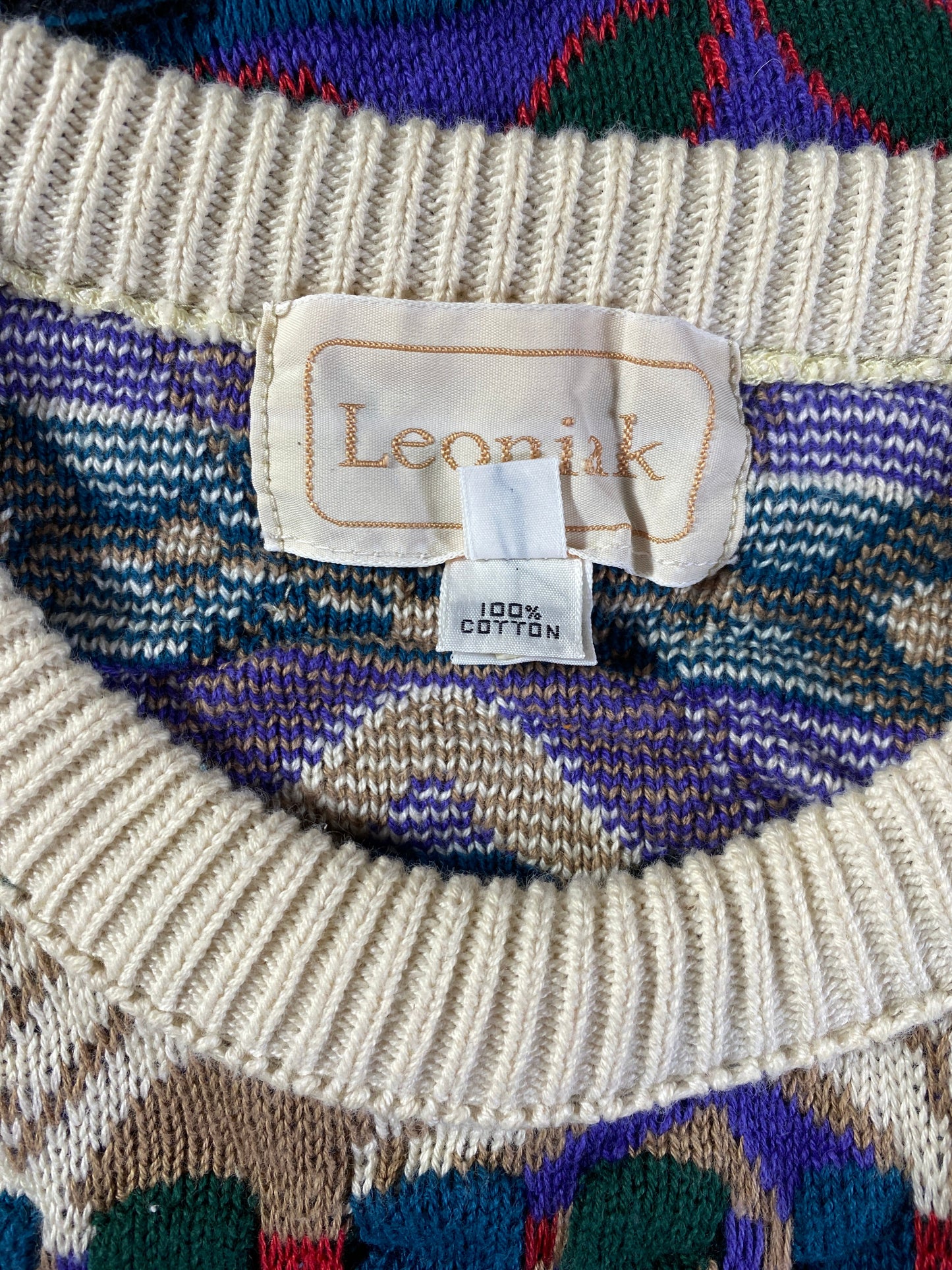 Vintage LEONIAK Size L Cotton Knitwear / F9164K