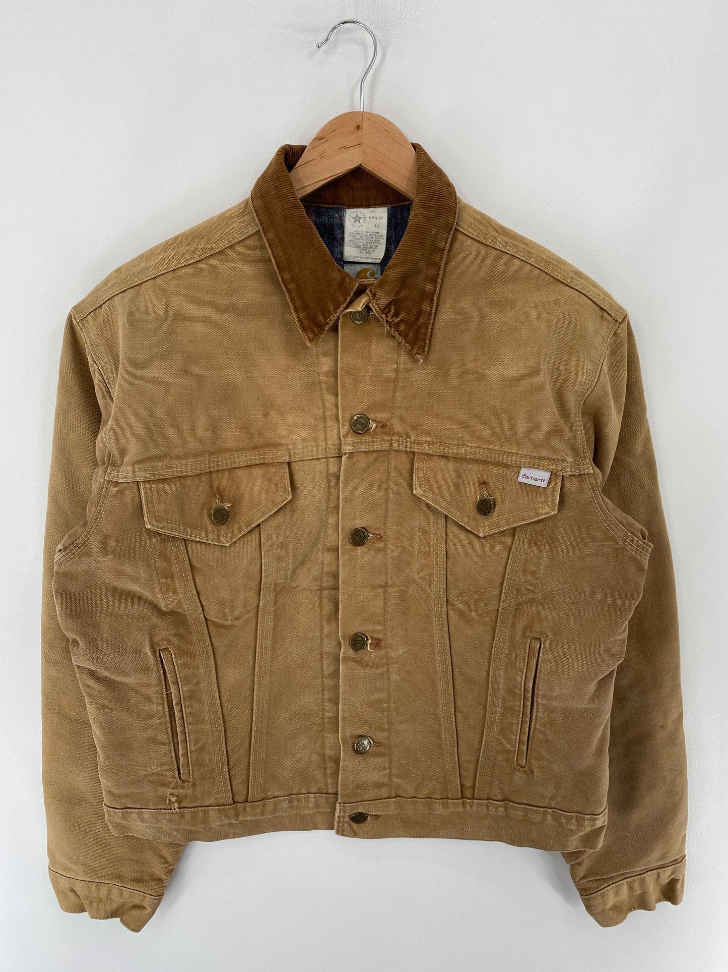90's CARHARTT Made in USA Size 42(XL) Zip-Up Duck Jacket / F2944J