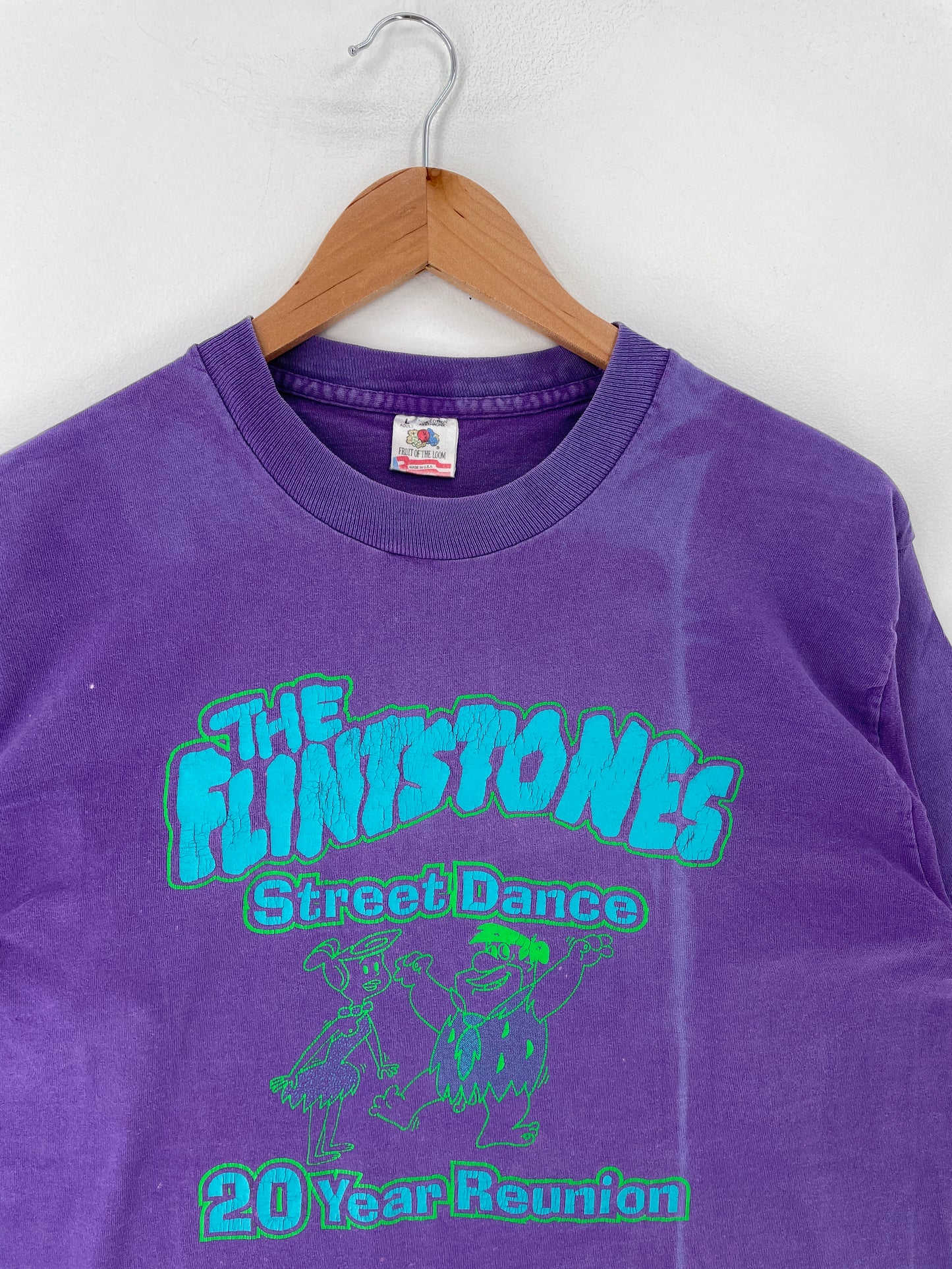 1995 THE FLINTSTONES Made in USA Size L Vintage T-Shirt / E8061T