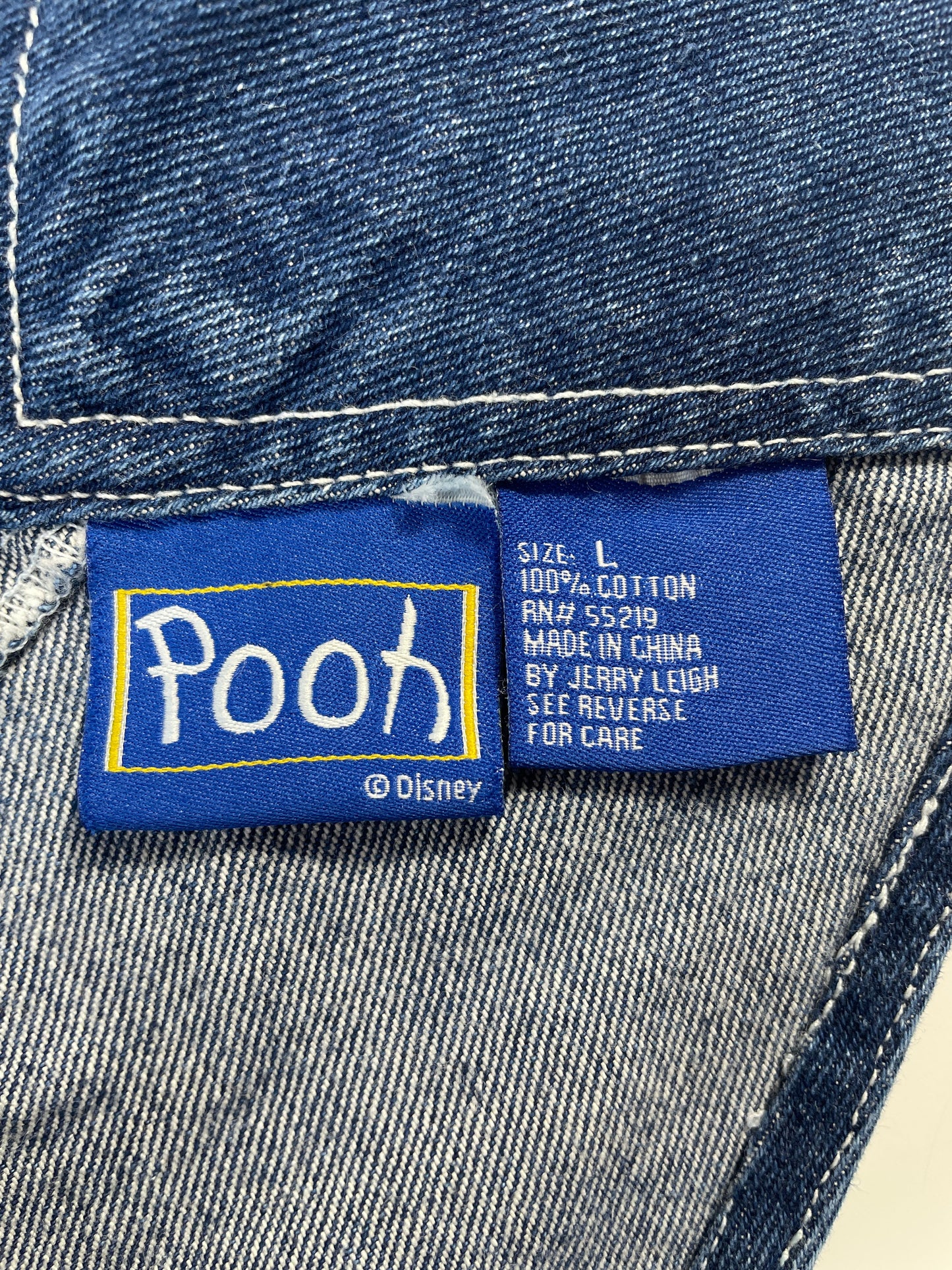00' DISNEY WINNIE THE POOH Size L Vintage Denim Overall / G1966P