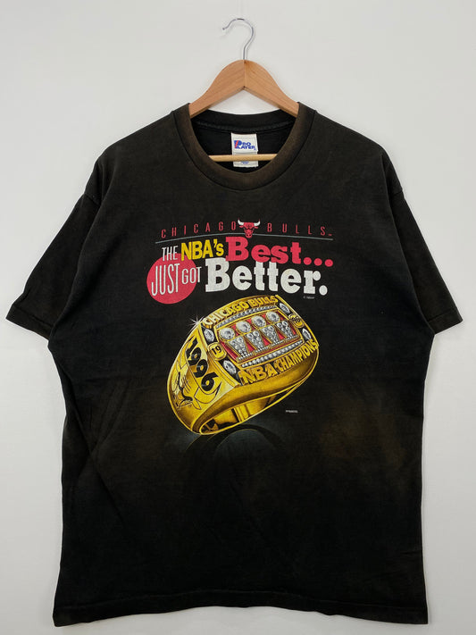 .1996 CHICAGO BULLS Made in USA Size XL Vintage NBA T-shirt / E9230T