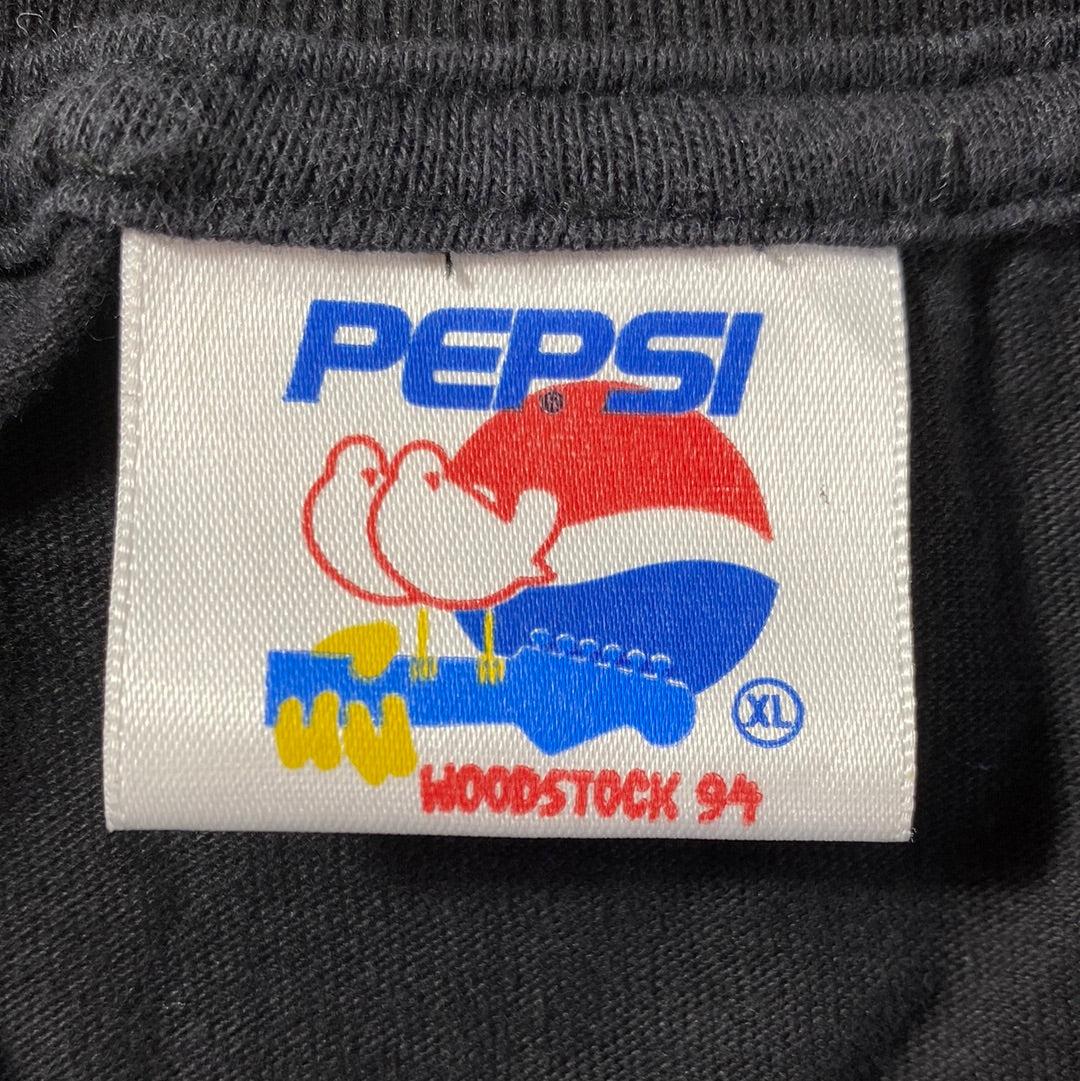 1994 WOODSTOCK x PEPSI Size XL Vintage Music T-Shirt / E7251T