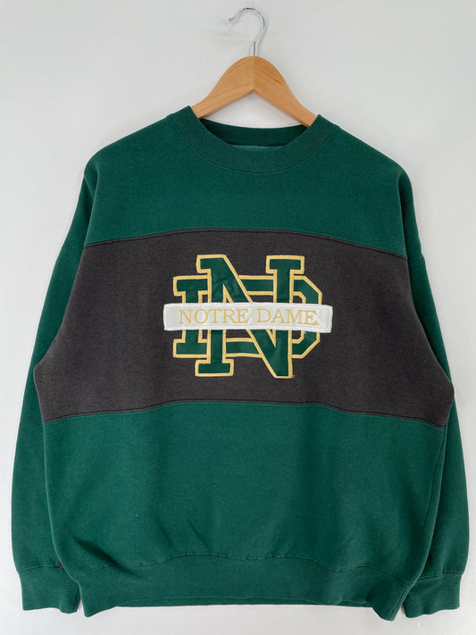 00' NOTRE DAME Size L Vintage College Sweat-Shirt / F742S