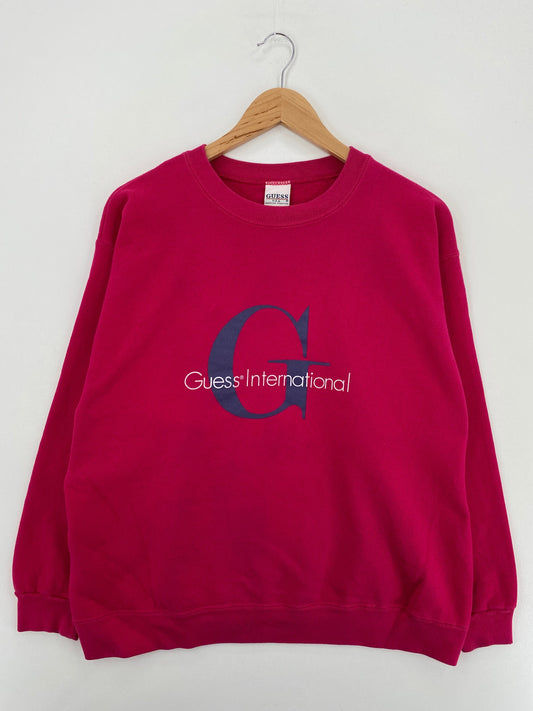 .90’s GUESS INTERNATIONAL Made in USA Size M-L Vintage Sweat-shirt / F3393S