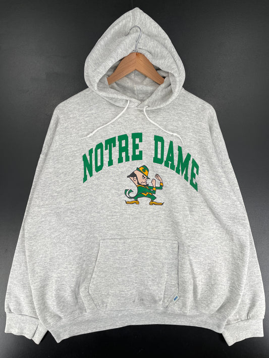 00' NOTRE DAME Size XXL Vintage College Hoodie Sweat shirt / E8445S