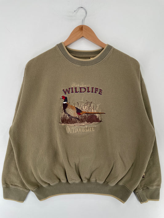 00' WILD LIFE Size L Vintage Animal Sweat-Shirt / E8490S