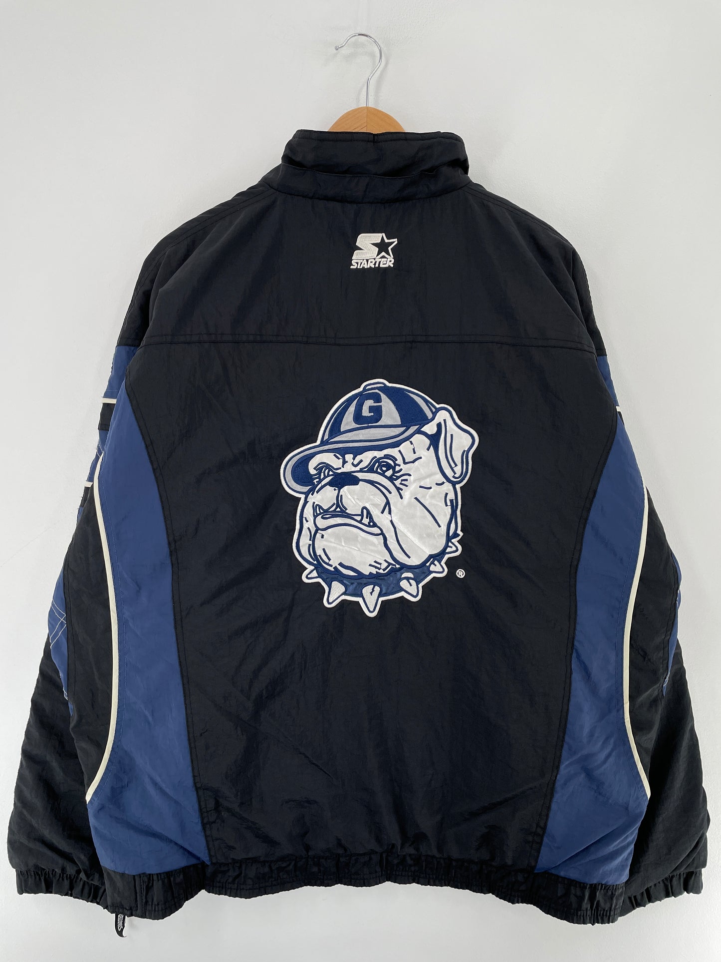 .90’s STARTER x GEORGETOWN Size XL Vintage College Padded Nylon Jacket / E6872N