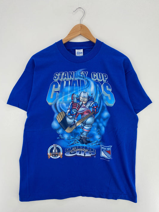 1994 SALEM x NEW YORK RANGERS Made in USA Size L Vintage NHL T-Shirt / E8181T
