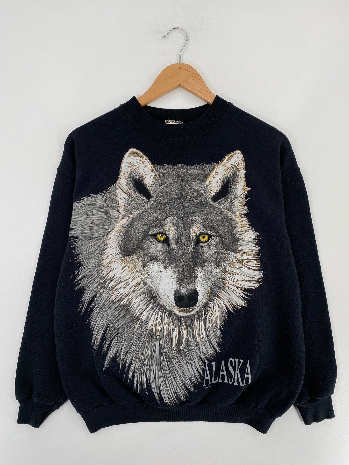90's WOLF Size M Vintage Animal Sweat-Shirt / G7365S