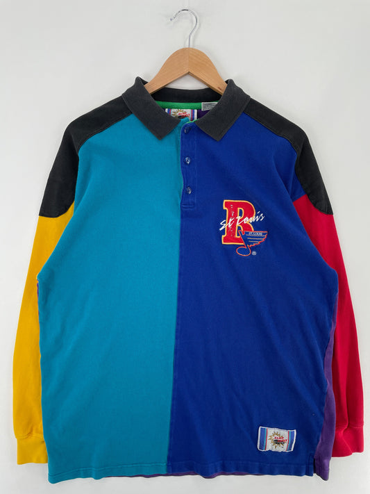 90’s ST. LOUIS BLUES Size L Vintage NHL Rugby Shirt / G2959R