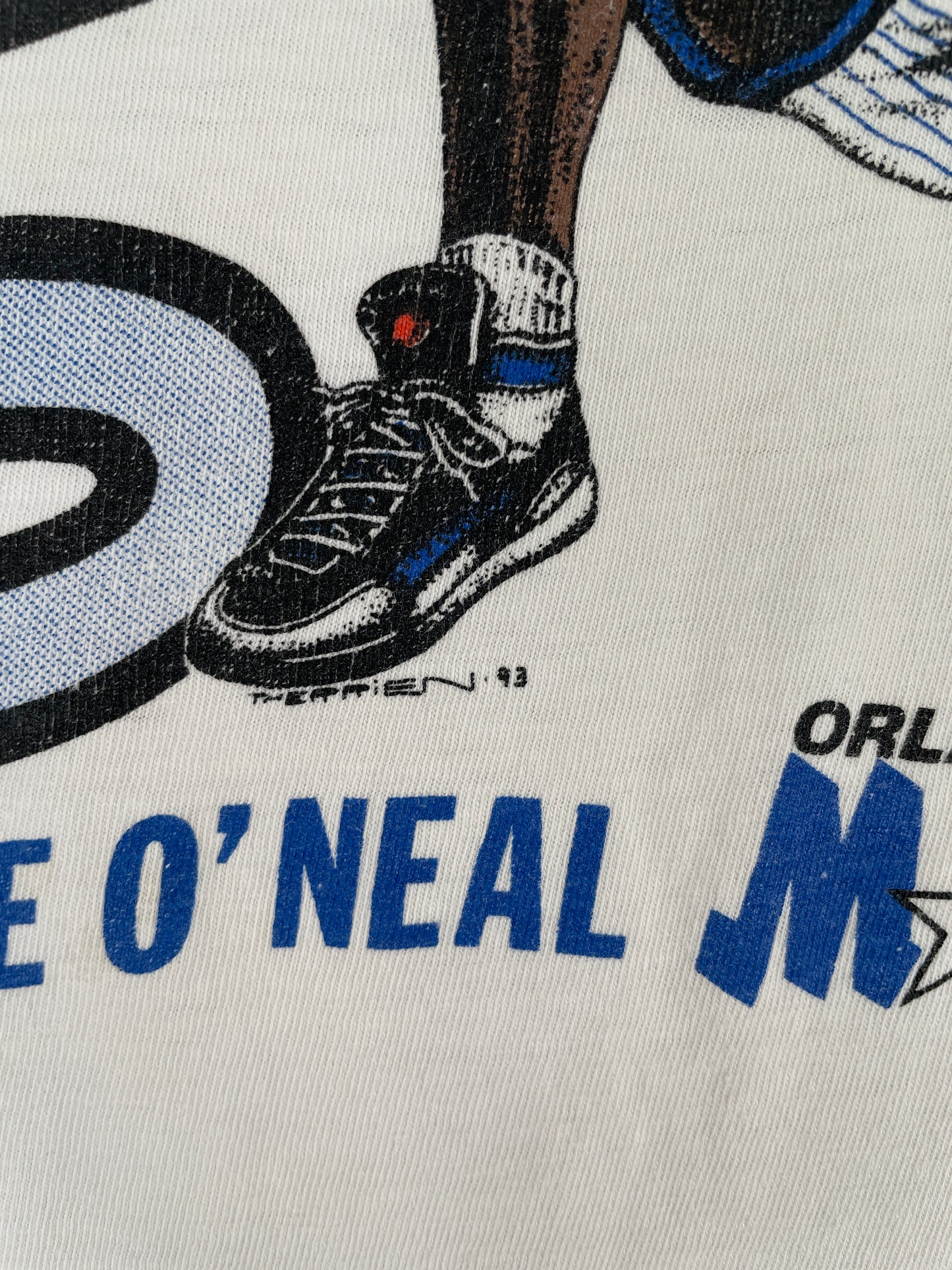 1992 ORLANDO MAGIC SHAQUILLE O'NEAL Made in USA Size L Vintage NBA T-shirt / E7934T