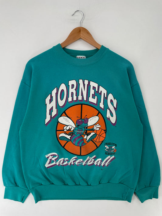 1992 CHARLOTTE HORNETS Made in USA Size XL Vintage NBA Sweat-Shirt / F455S