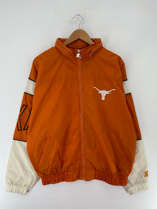 90’s STARTER x UNIVERSITY OF TEXAS Size L Vintage College Zip Up Nylon Jacket / E7218N