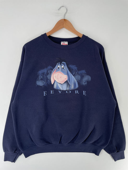 00' DISNEY EEYORE Made in USA Size L Vintage Sweat-shirt / E8408S