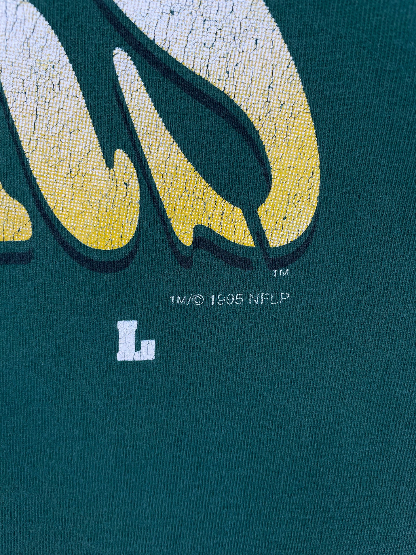 1995 GREEN BAY PACKERS Size XL Vintage NFL T-shirt / E9434T