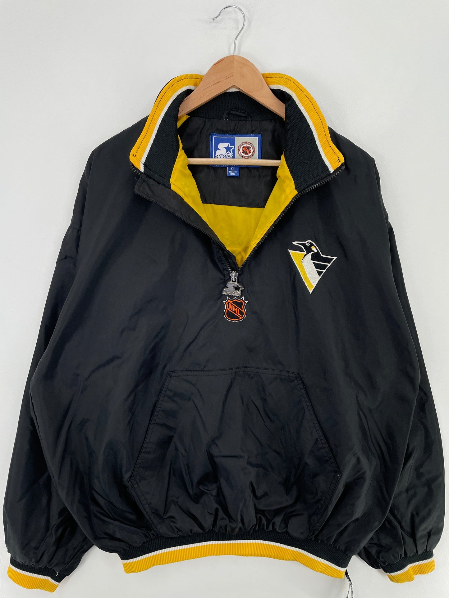 90’s STARTER x PITTSBURGH PENGUINS Size XL Vintage NHL Nylon Jacket / G4665N