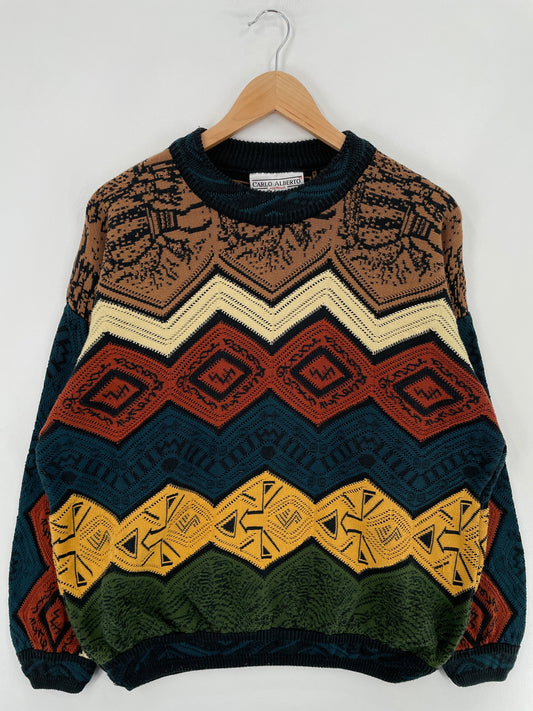 Vintage CARLO ALBERTO Size L Cotton Knit Sweater / F6382K