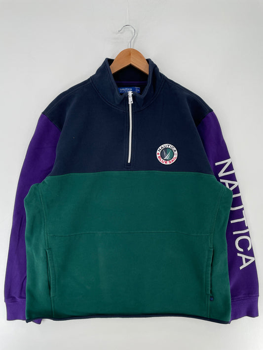 Vintage NAUTICA Size XXL Vintage Half Zip Sweat-shirt / F7768S