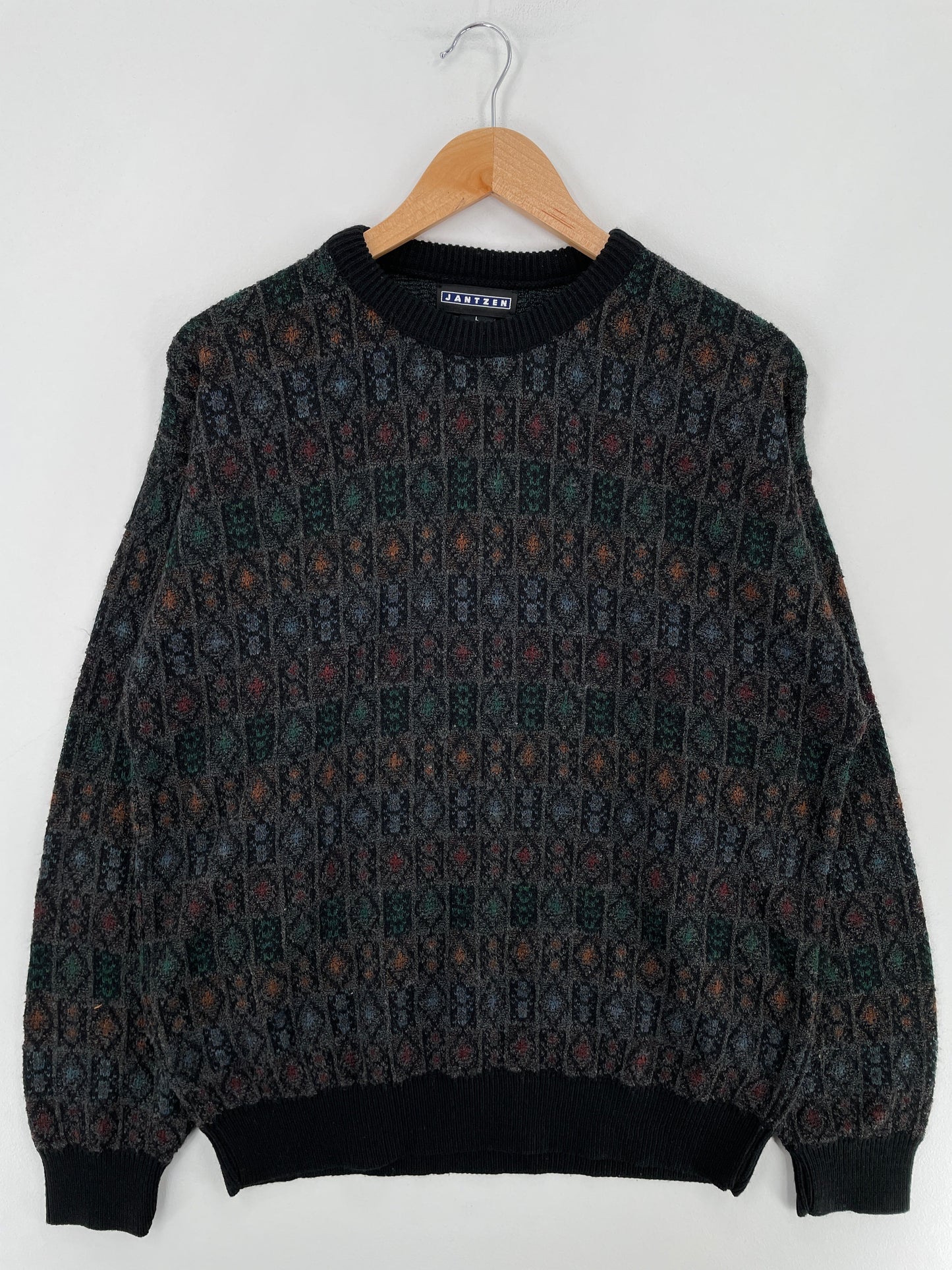 .Vintage JANTZEN Size L Acrylic Knit Sweater / F7868K