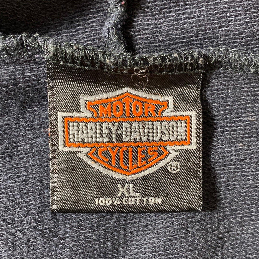 1999 HARLEY DAVIDSON Made in USA Size Ladies XL Vintage Zip Up Sweat-shirt / F4569S
