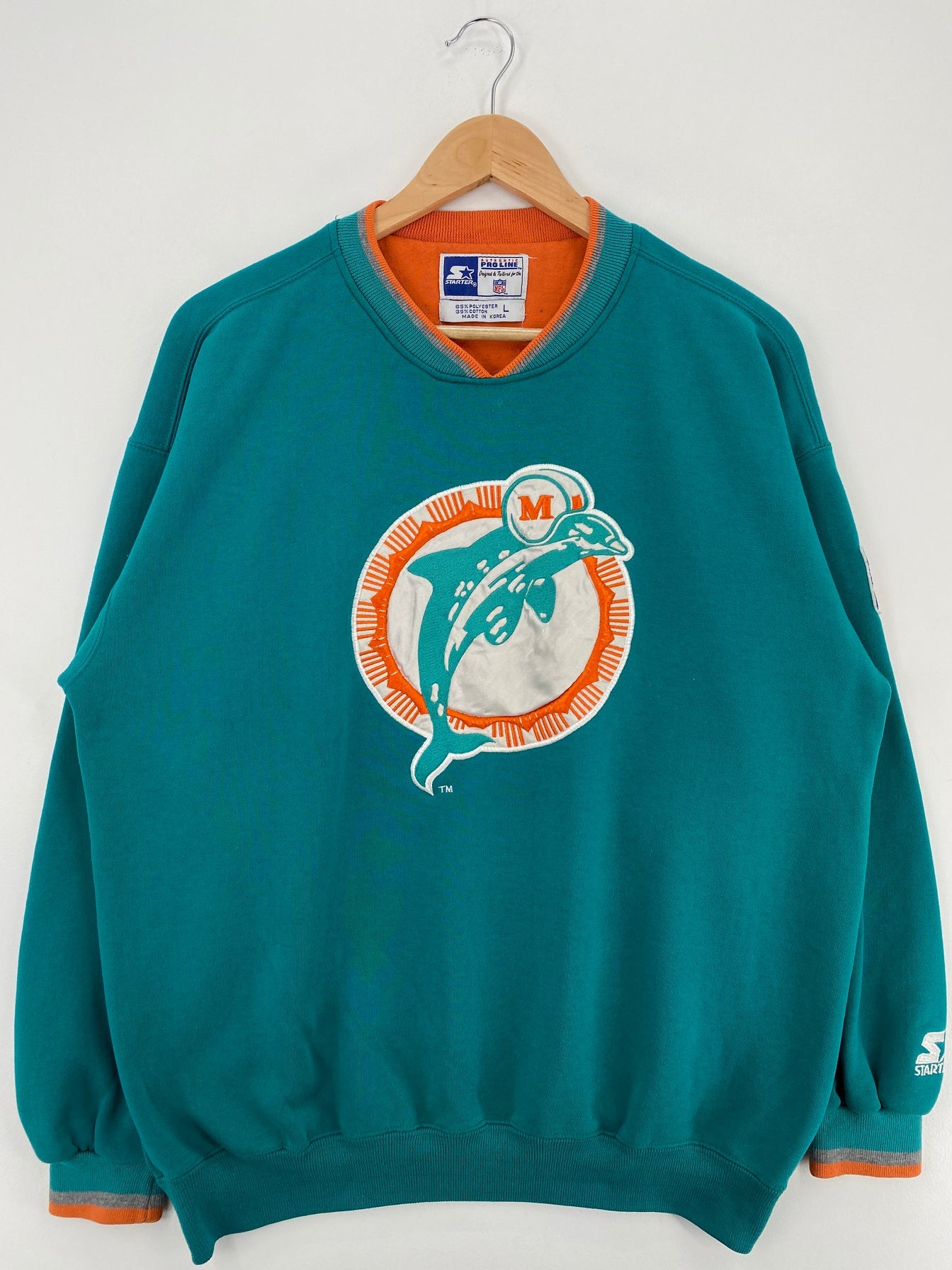 90’s STARTER x MIAMI DOLPHINS Size L Vintage Sweat-shirt / E9675S