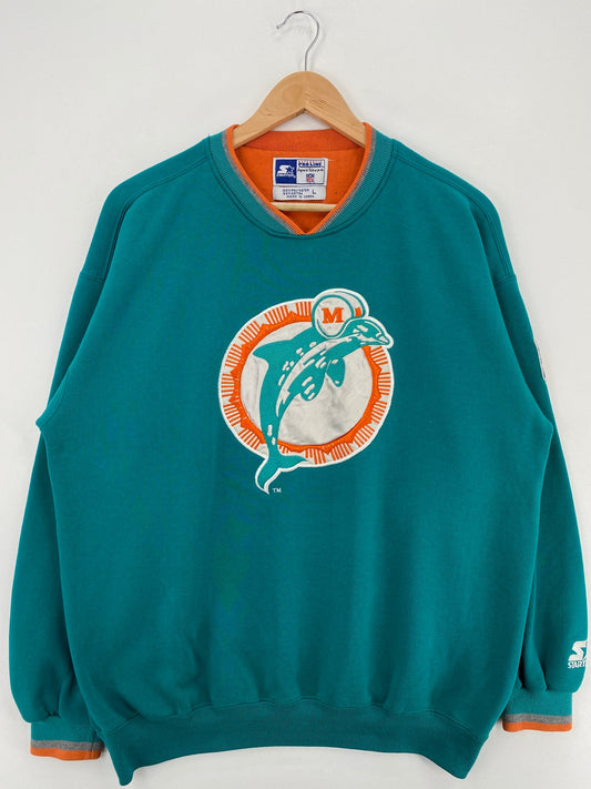 90’s STARTER x MIAMI DOLPHINS Size L Vintage Sweat-shirt / E9675S