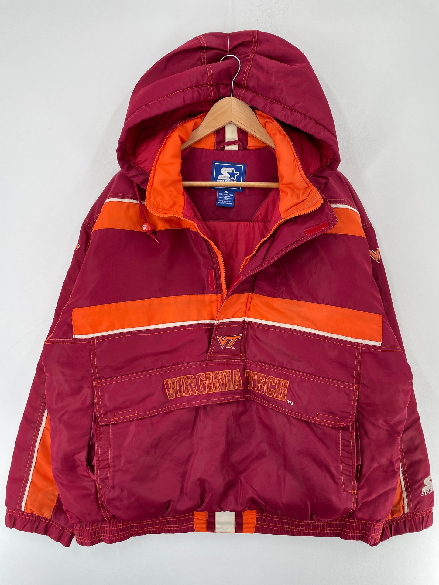 90’s STARTER x VIRGINIA TECH Size XL Vintage College Padded Nylon Jacket / F6992N