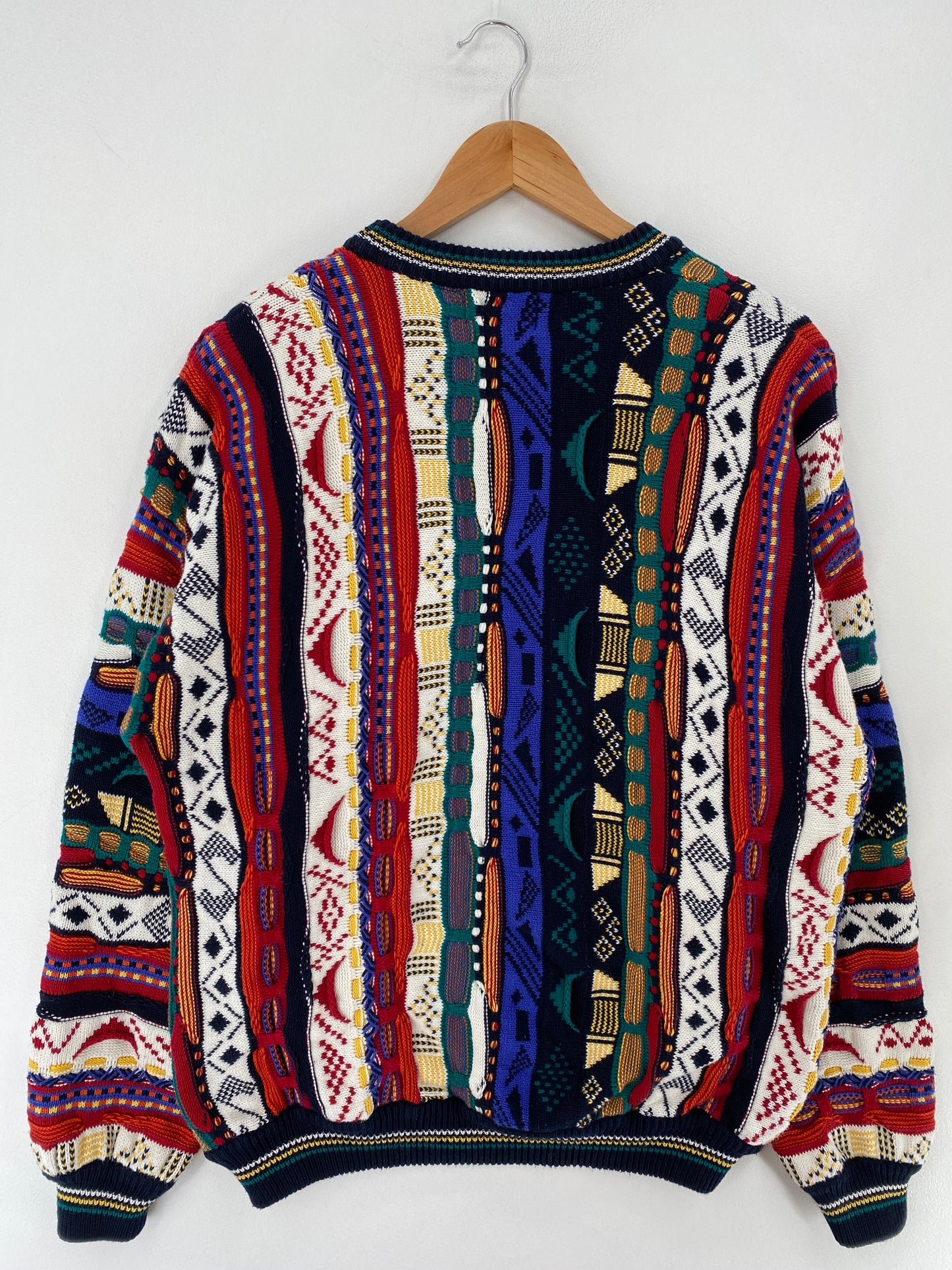Vintage 3D COOGI-Style Size L Cotton Knit Sweater / F256K