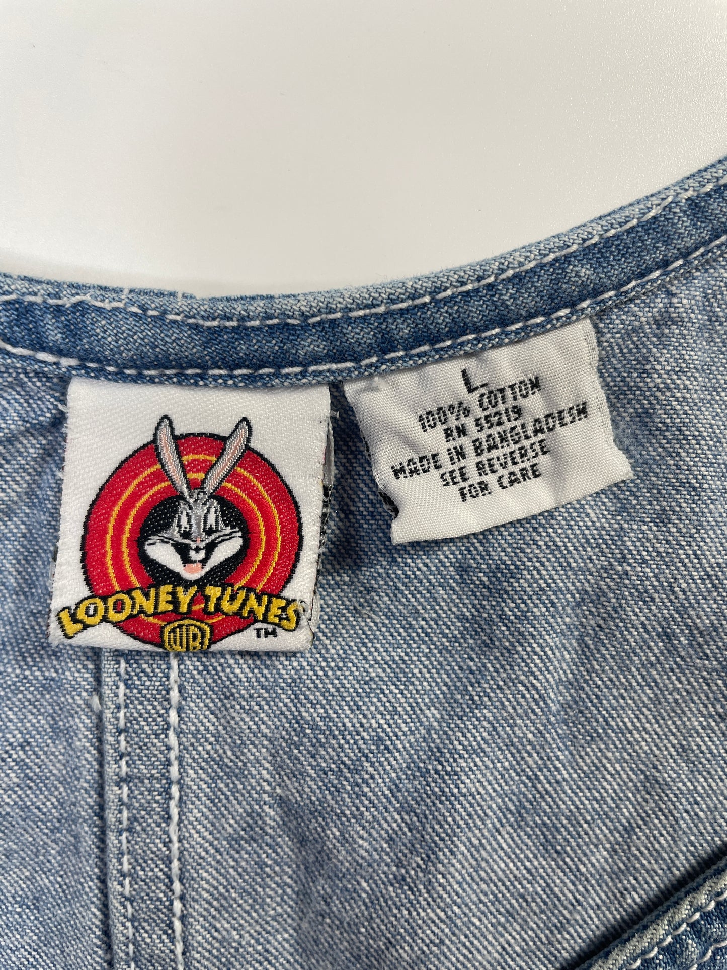 .1998 LOONEY TUNES Size L Vintage Denim Overall / E7880P