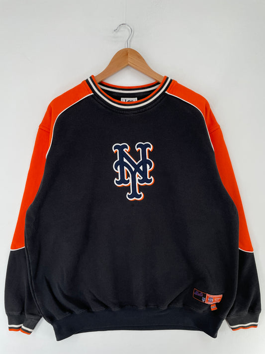 00' NEW YORK METS Size L Vintage MLB Sweat-Shirt / F451S