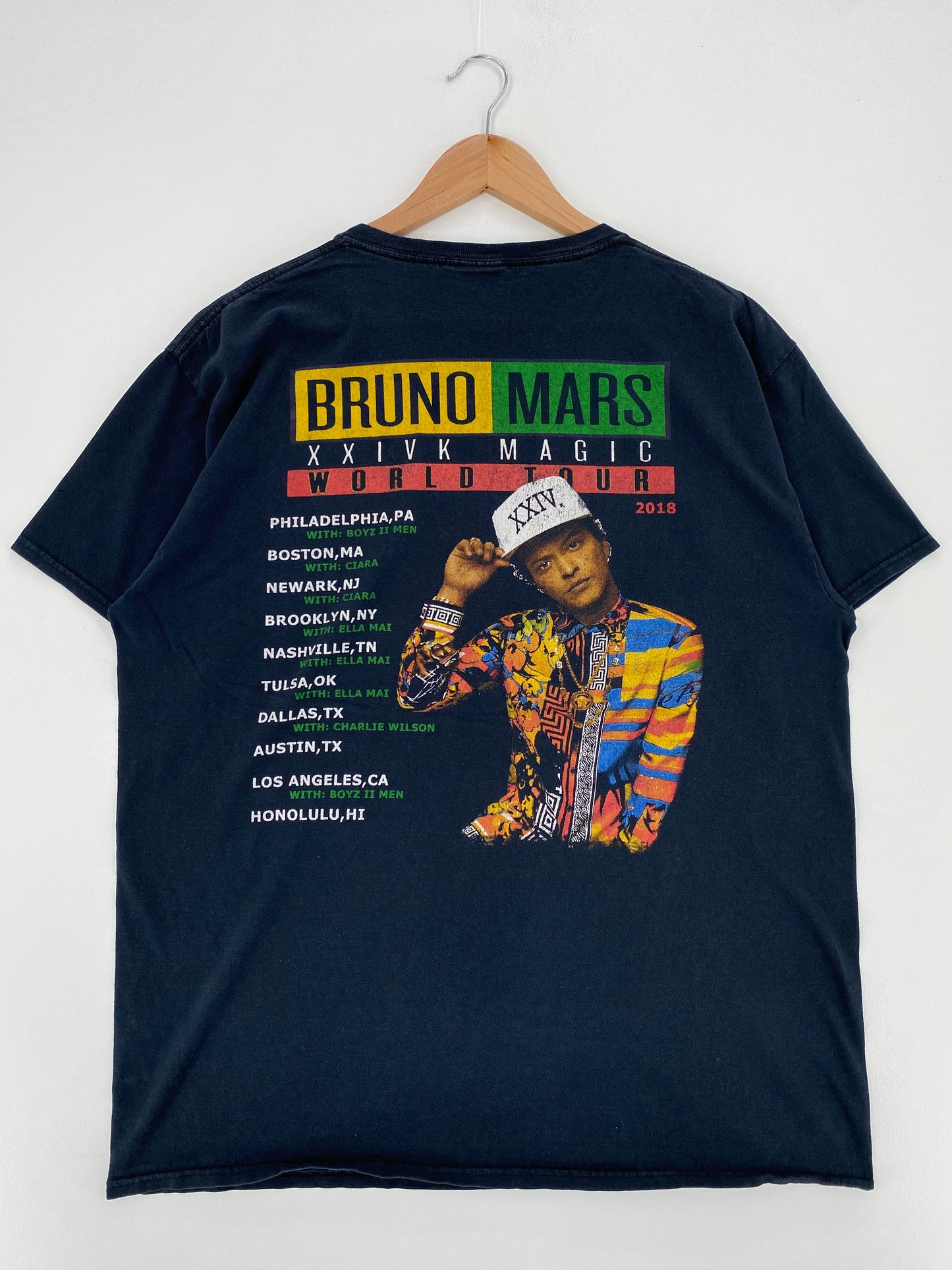 .2018 BRUNO MARS Size No Tag(Approx.L) Vintage Music T-Shirt / F389T