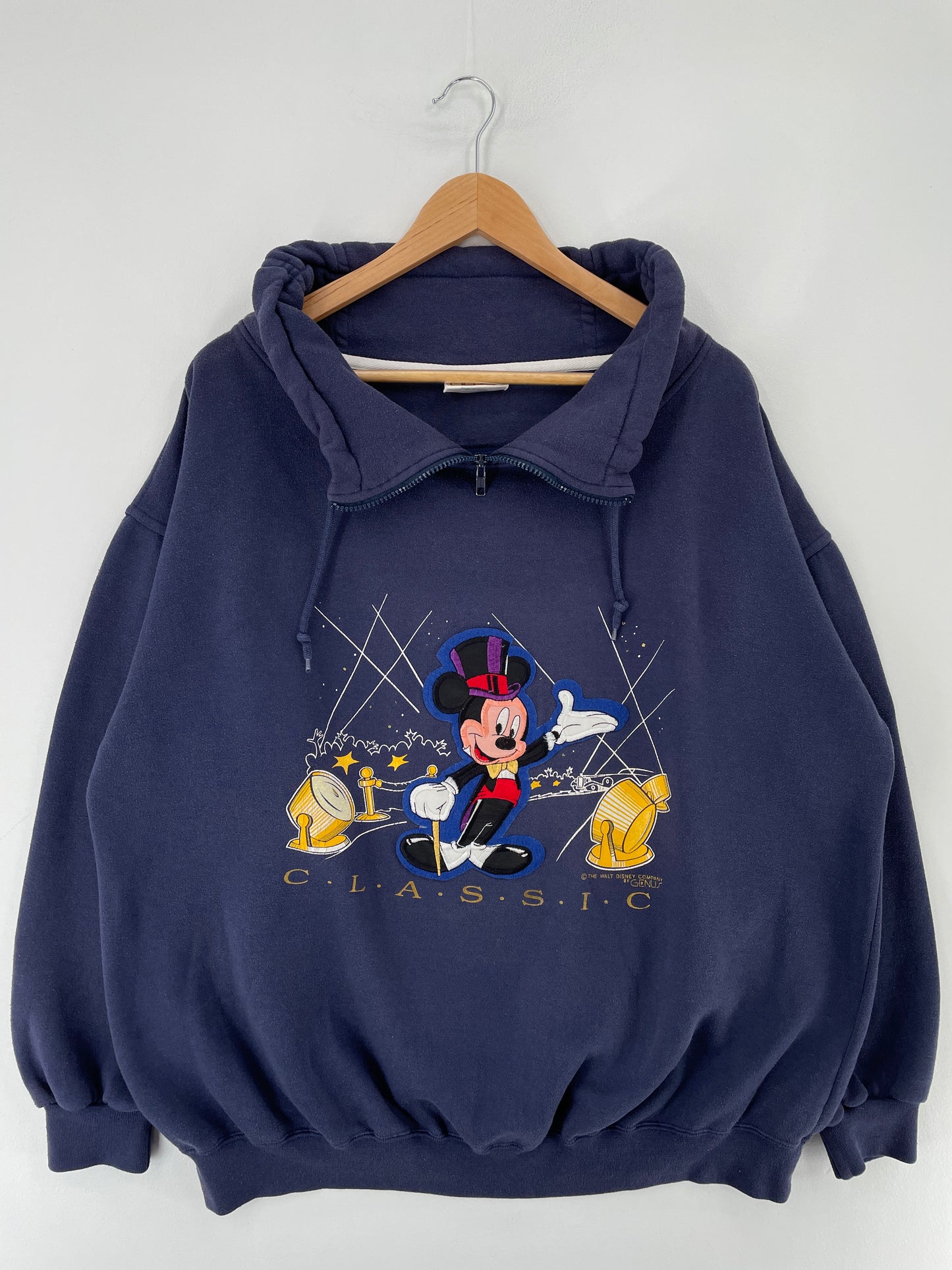 90’s DISNEY MICKEY Size XL Vintage Half Zip Sweat-Shirt / E6852S