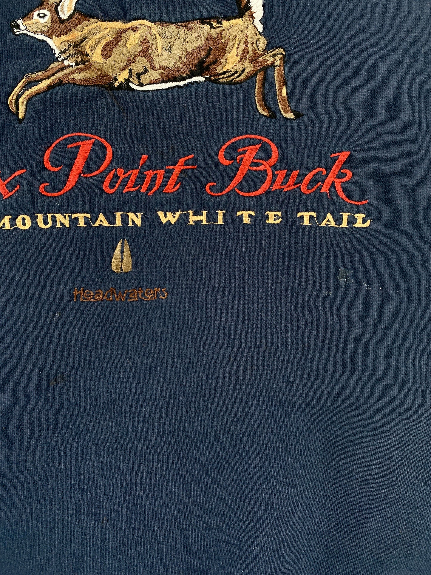 00' SIX POINT BUCK Size XL Vintage Animal Sweat-Shirt / F4591S