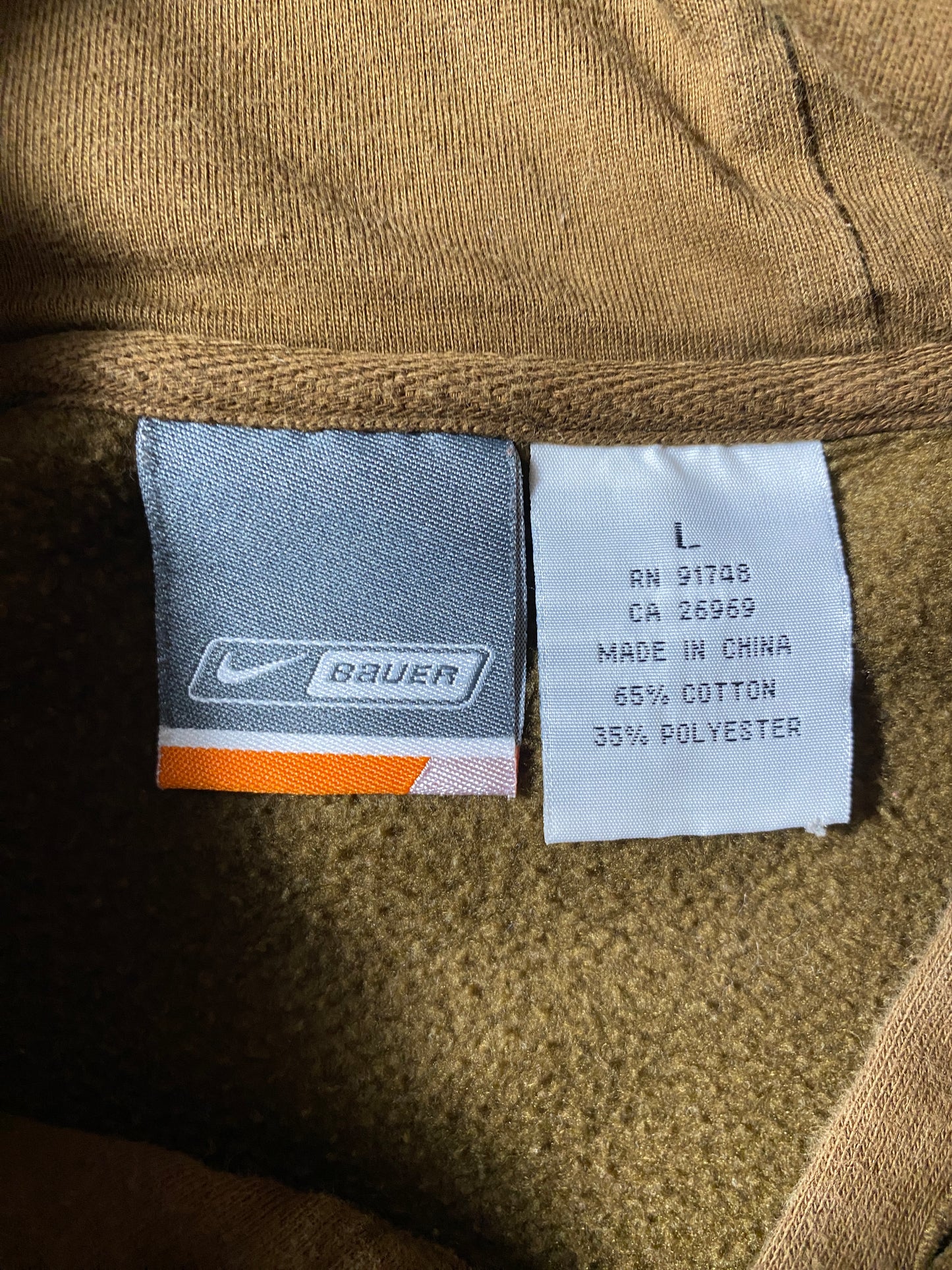00' NIKE  BAUER Size L Vintage Hoodie Sweat-Shirt / E9375S
