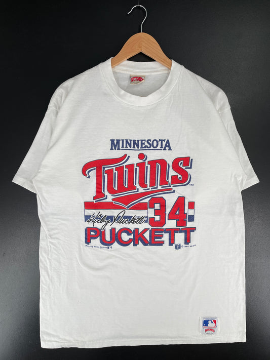 1989 MINNESOTA TWINS Made in USA Size Approx.XL Vintage MLB T-shirt / E7136T