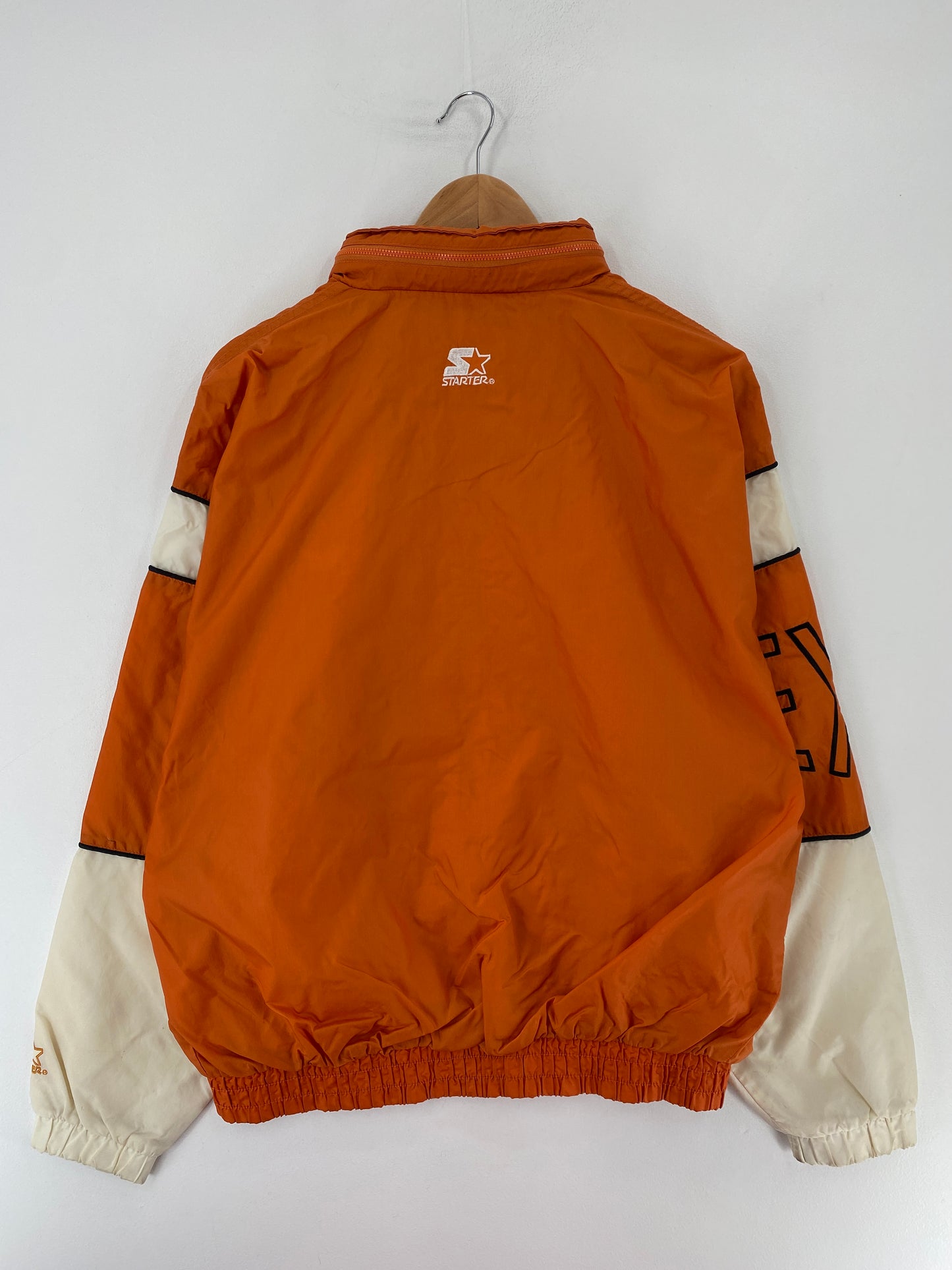 90’s STARTER x UNIVERSITY OF TEXAS Size L Vintage College Zip Up Nylon Jacket / E7218N