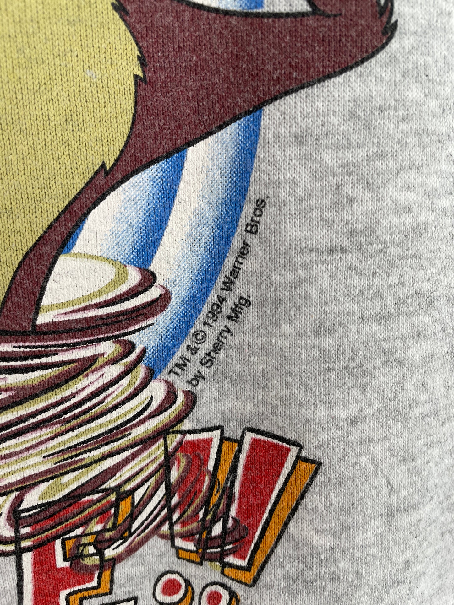 1994 LOONEY TUNES TAZ Size Approx.L Vintage Sweat-shirt / G4292S