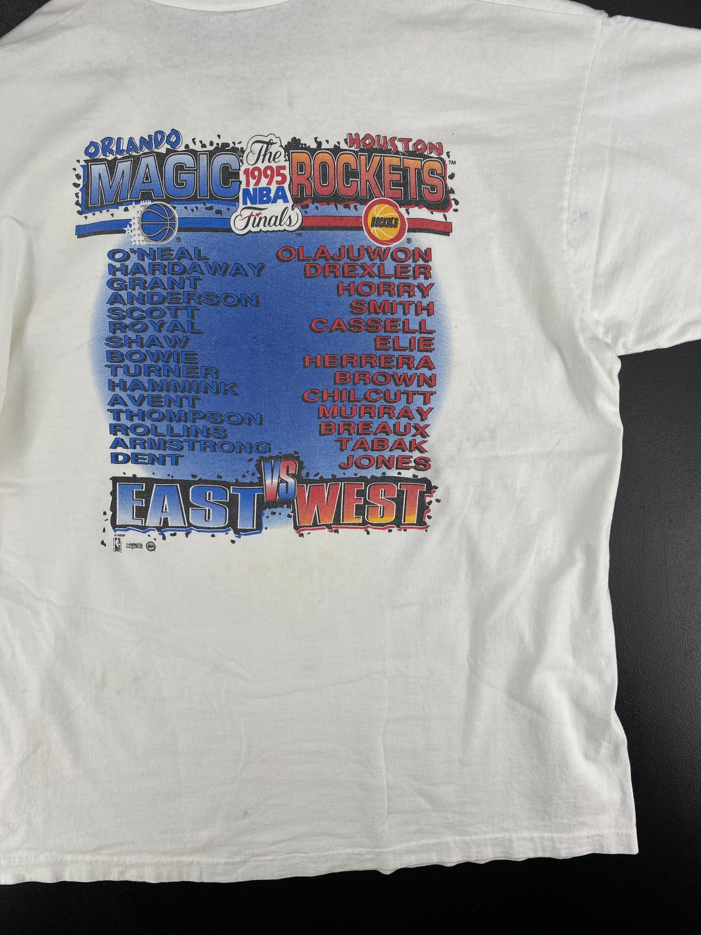1995 SALEM X MAGIC X ROCKETS Made in USA Size XL Vintage NBA T-Shirt / E8745T