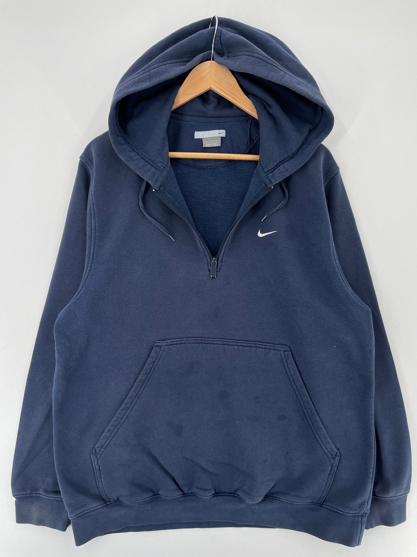 00’ NIKE MINI SWOOSH Size L Half Zip Hoodie Sweat-Shirt / E6892S