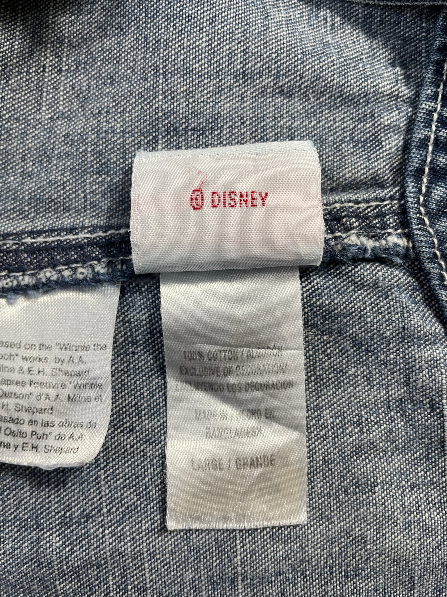 .Vintage DISNEY EEYORE Size L Denim Overall / F205P
