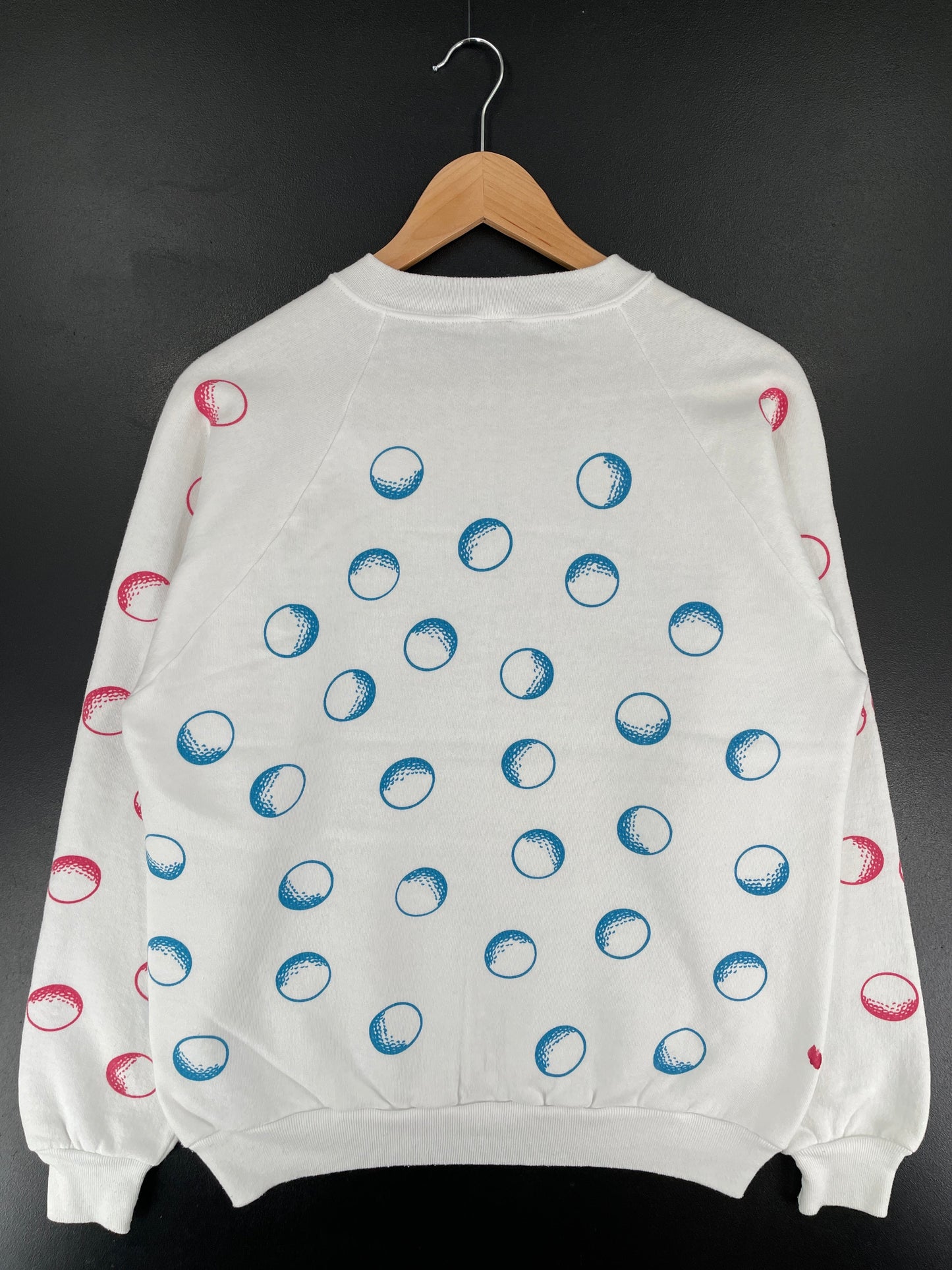 90's GOLF BALL All over print Made in USA Size L Vintage Sweat-Shirt / G1061S