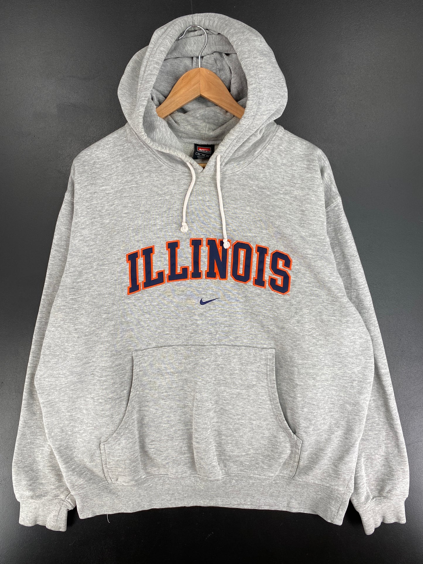 00' NIKE x ILLINOIS Size XL Vintage College Hoodie Sweat shirt / E9029S