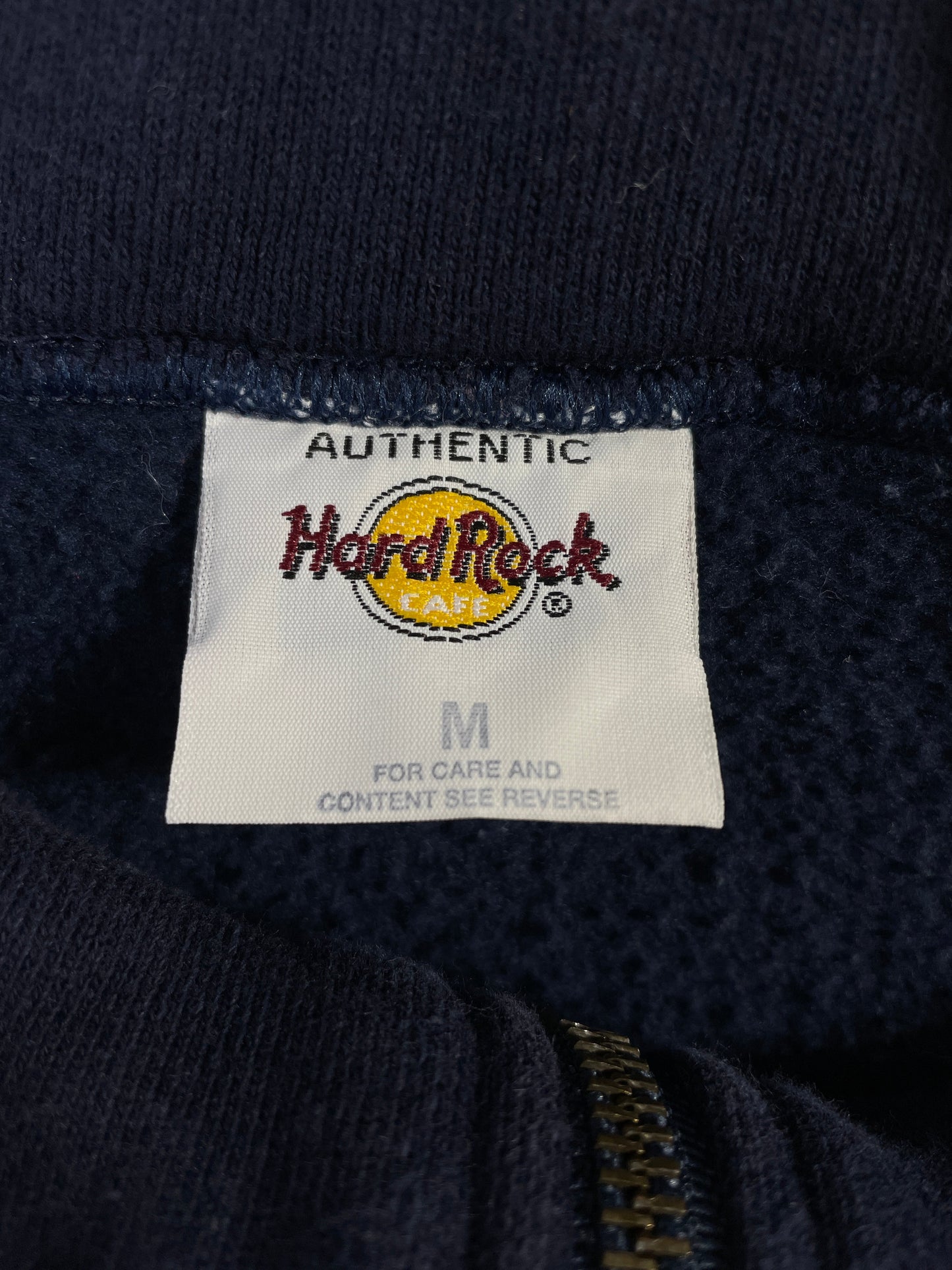 00' HARD ROCK Size M Vintage Half Zip Sweat-shirt / F8522S
